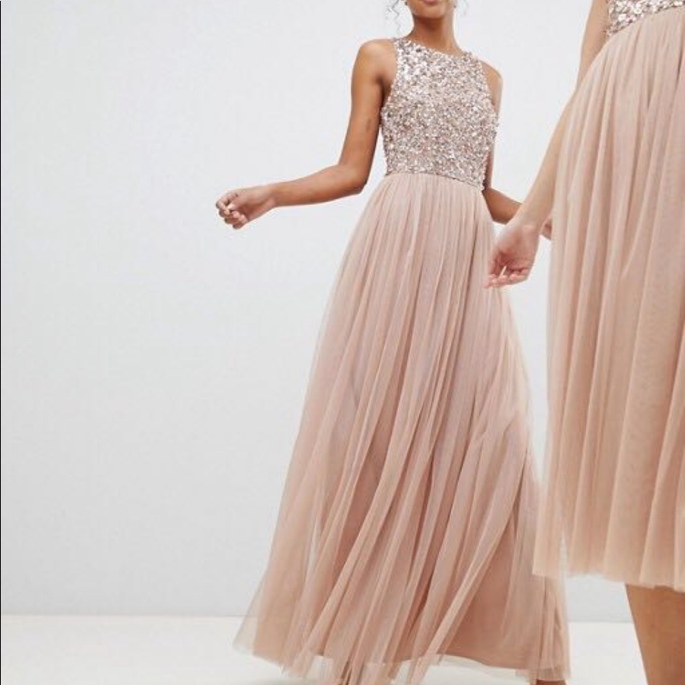 ASOS Maya Sleeveless Sequin Bodice Tulle Maxi